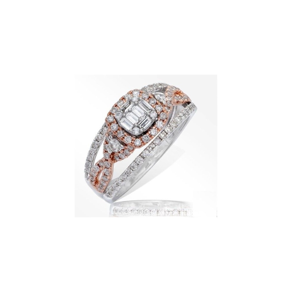 Two-Tone Engagement Ring with 1.00 Carats