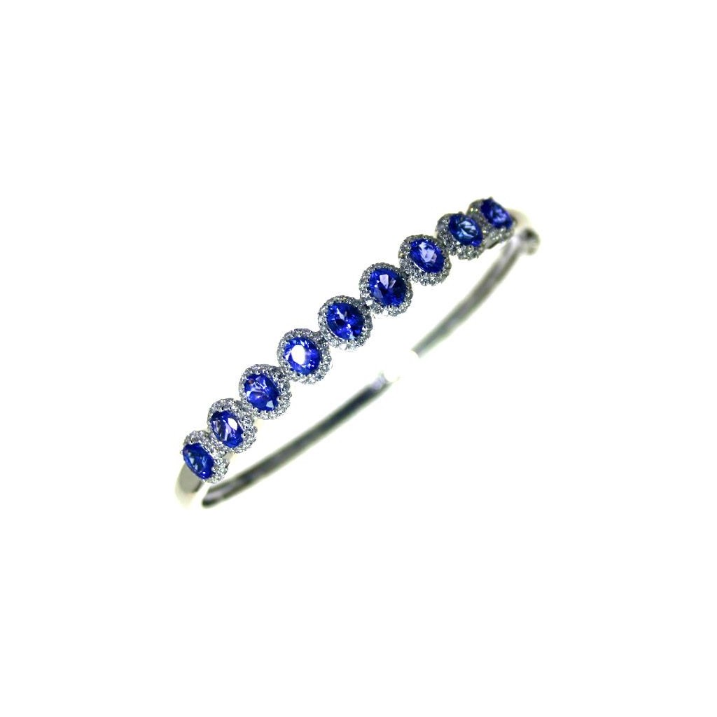Sapphire Diamond Bangle with 5.19 Carats Sapphire Diamond Bangle with 5.19 Carats