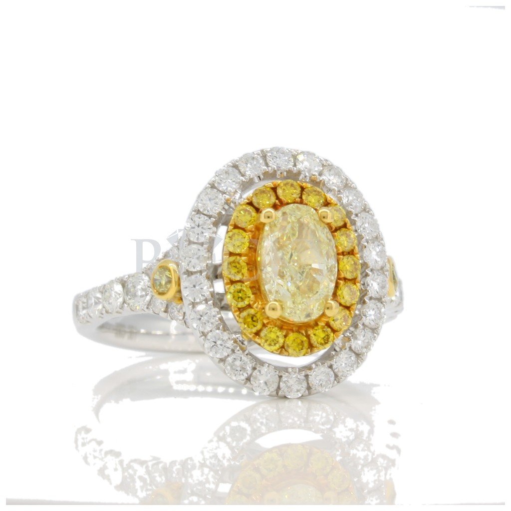 Yellow diamond ring with 2.05ct