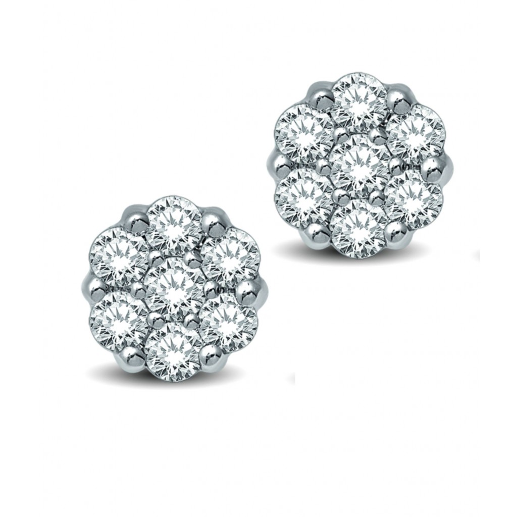 Flower shaped diamond earrings store