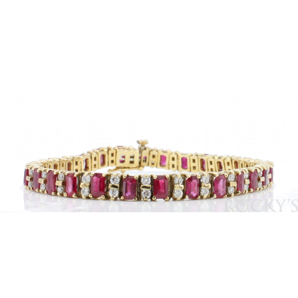Ruby  Diamond Bracelet with 11.36 Carats