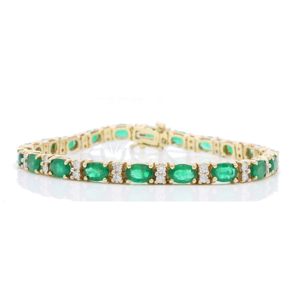 Emerald  Diamond Bracelet with 9.45 Carats