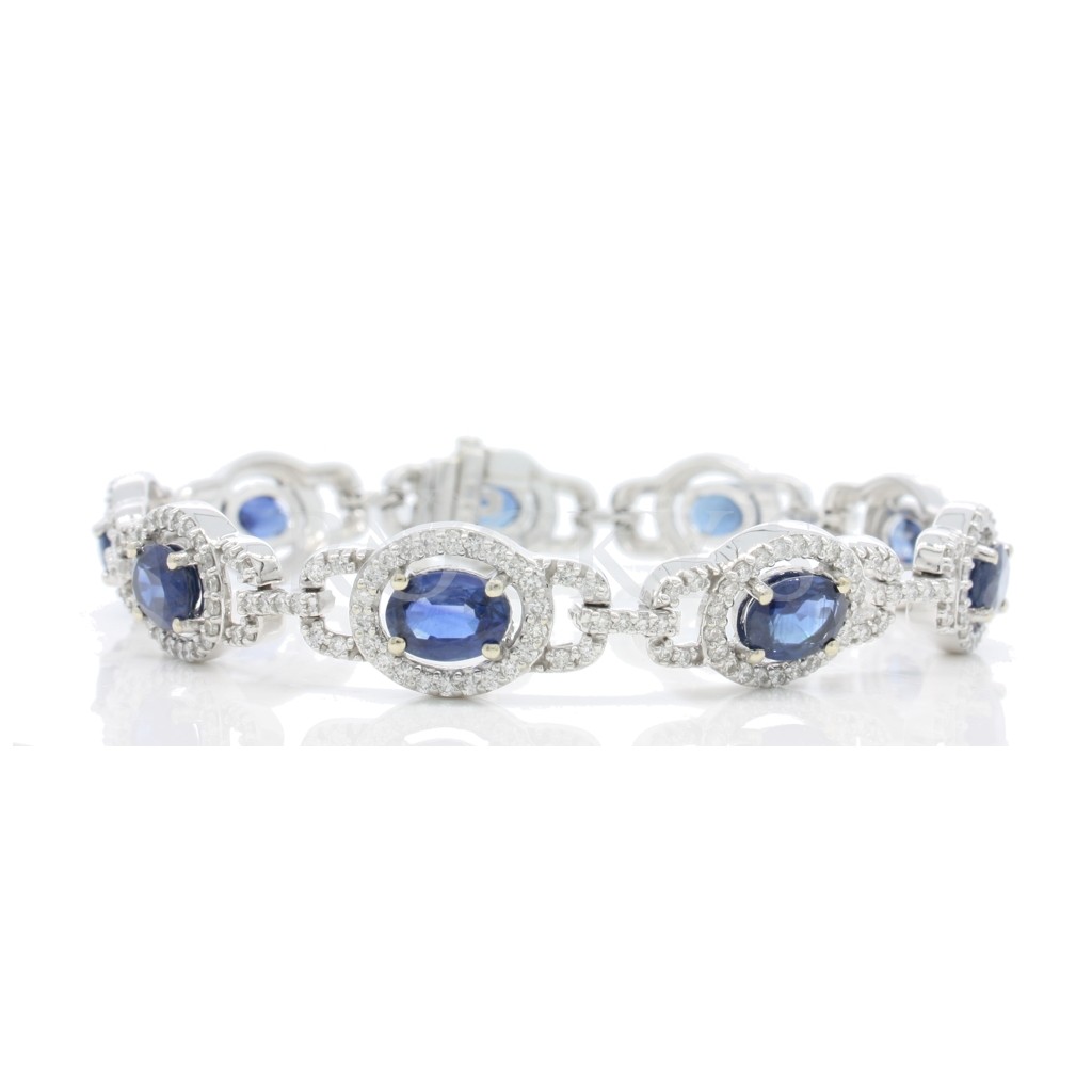 Sapphire Diamond Bracelet with 11.43 Carats