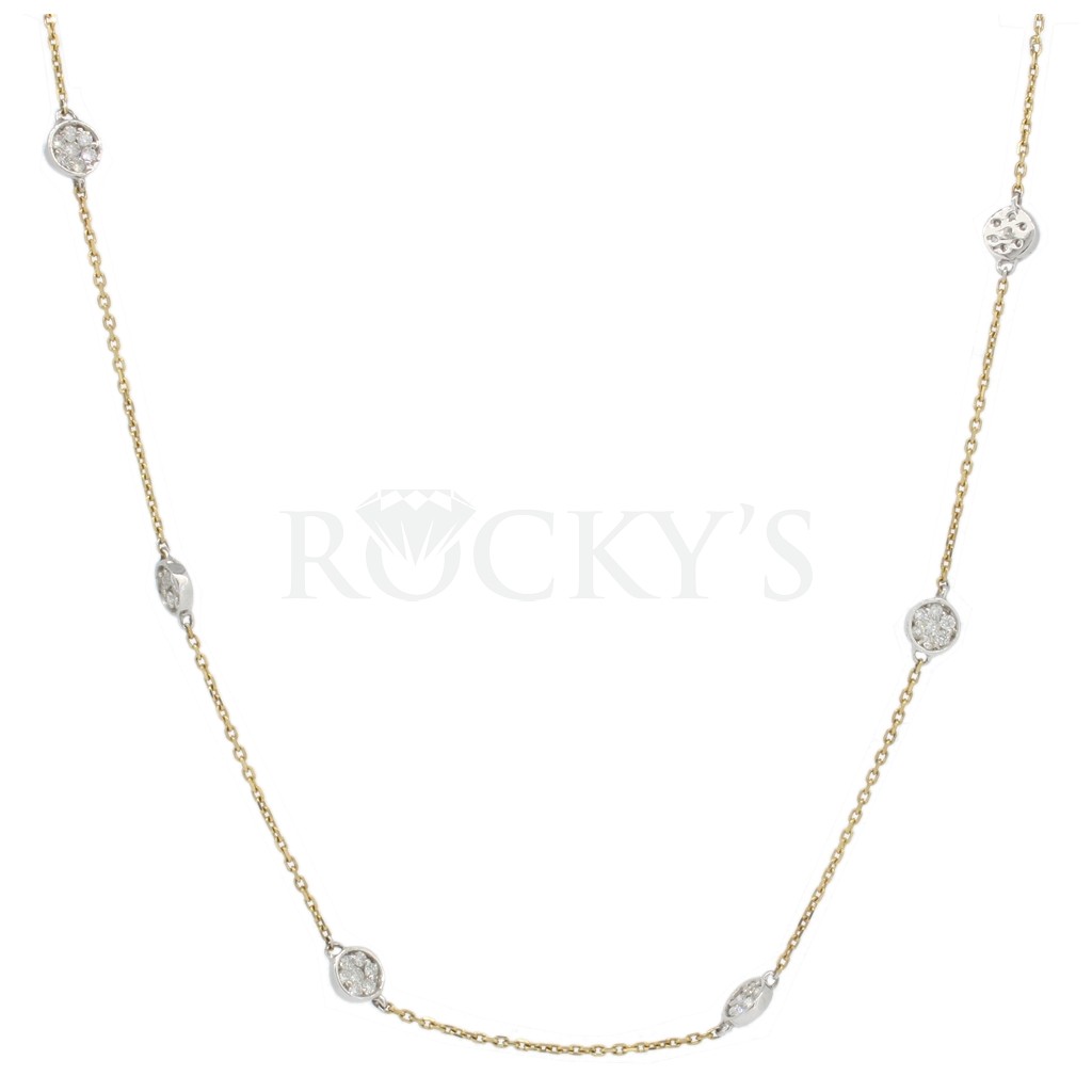Diamond by yard necklace with 0.80 carats