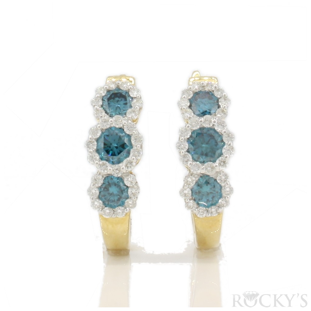 Blue diamonds earrings with 1.19 carats
