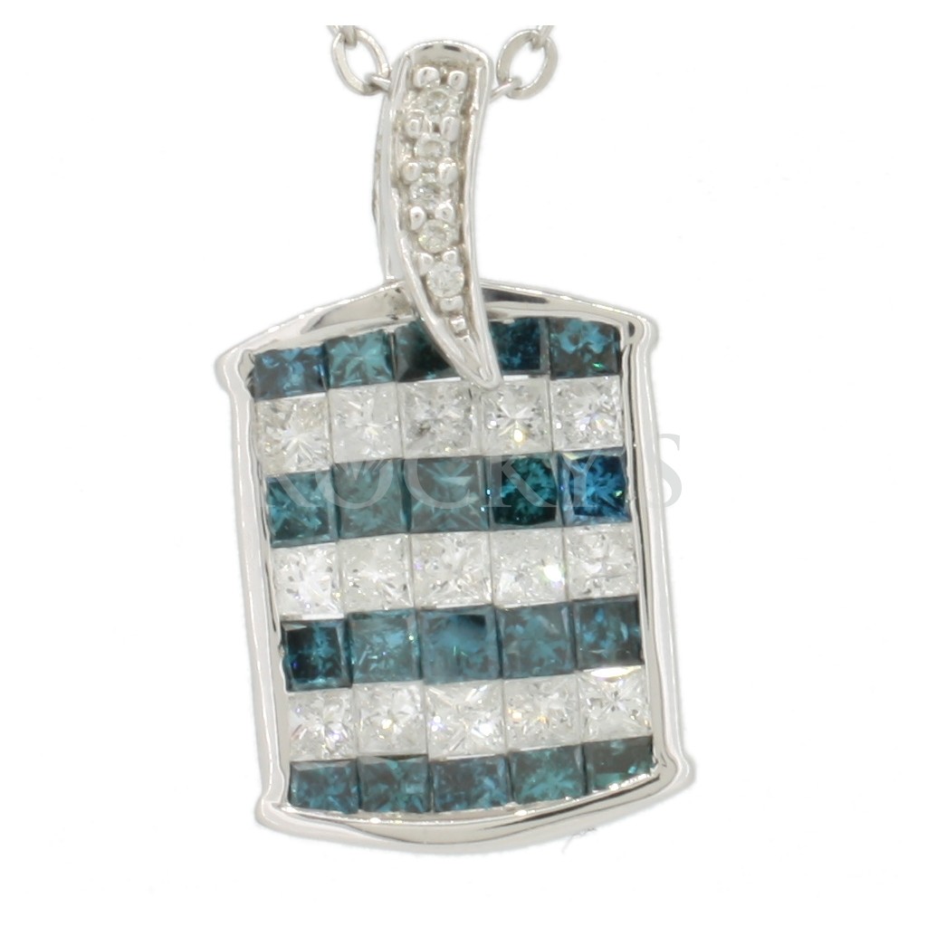 14k blue diamond pendant with 2.00 carats