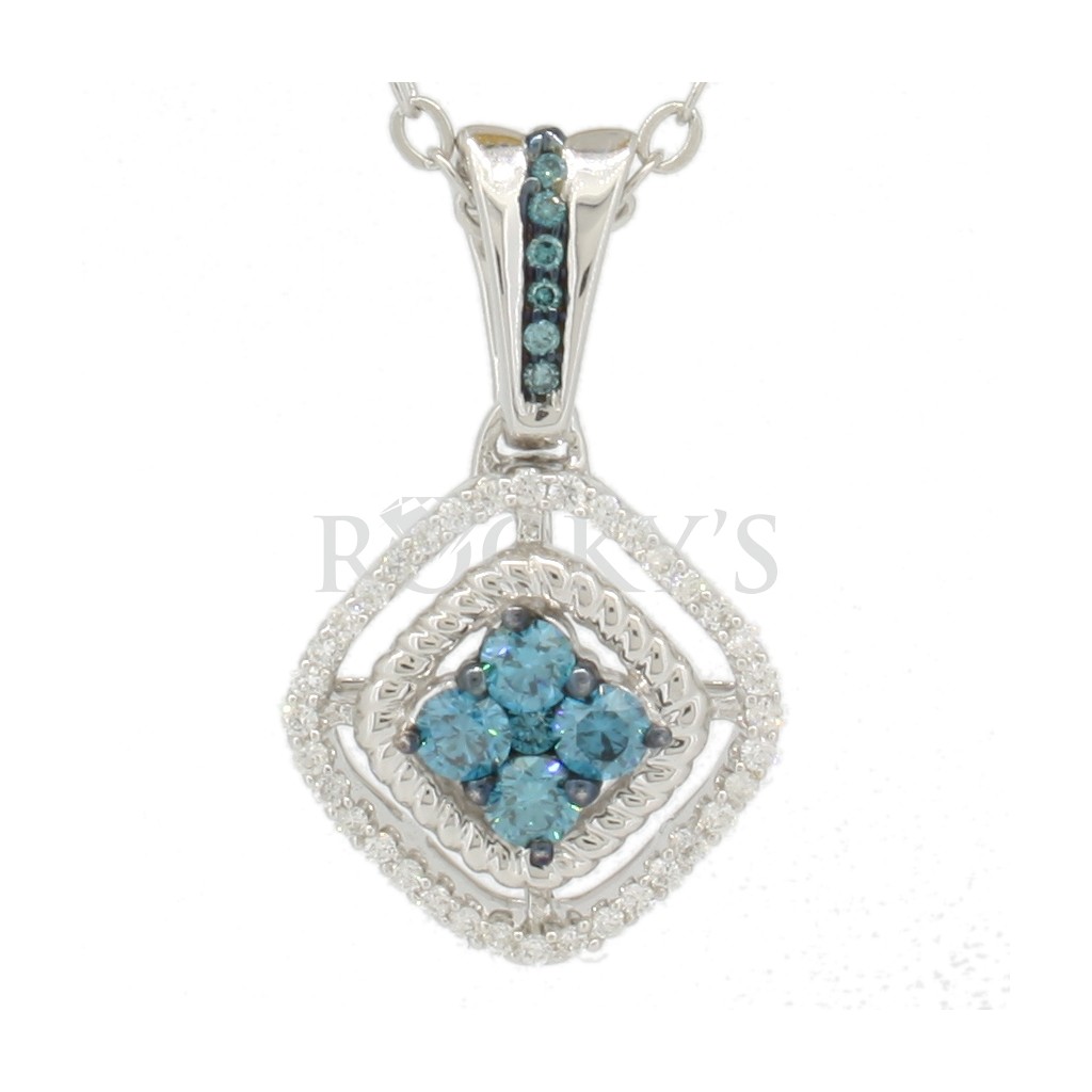 14k blue diamond pendant with 0.41carats