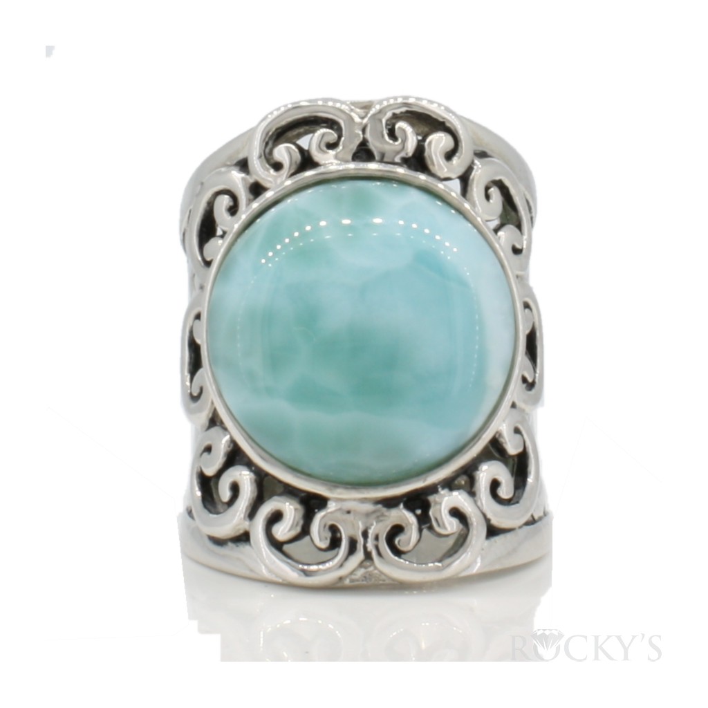 Sterling Silver Larimar ring-LA30147