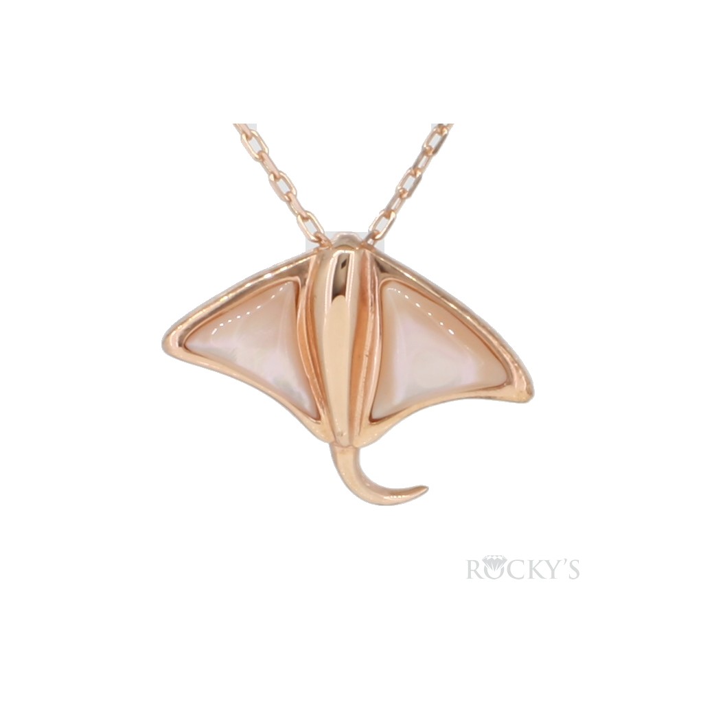 Stingray sterling silver mother of pearl pendant