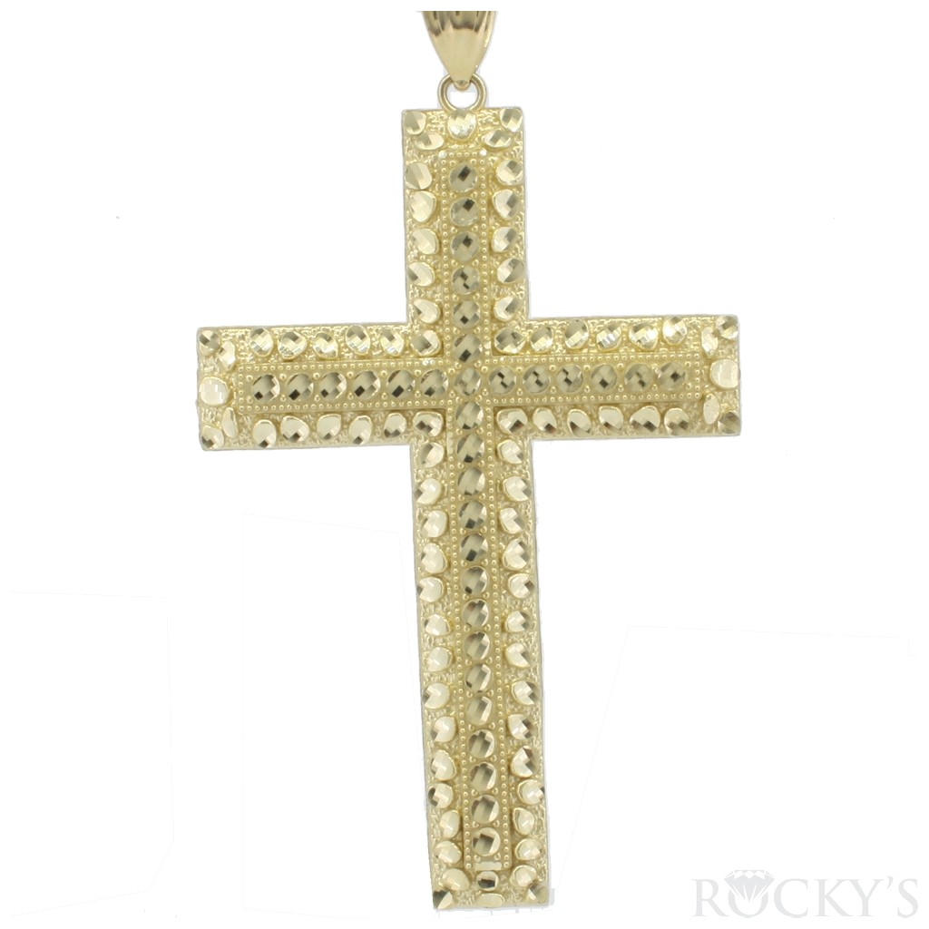 Cross pendant in 10k yellow gold  - 36973