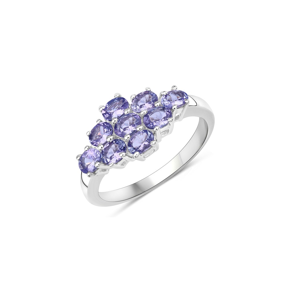 925 Sterling Silver 1.00 Carat Genuine Tanzanite Ring.