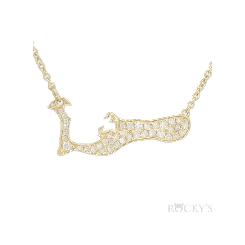 Diamond Grand Cayman Necklace 0.28 Carats in Yellow Gold