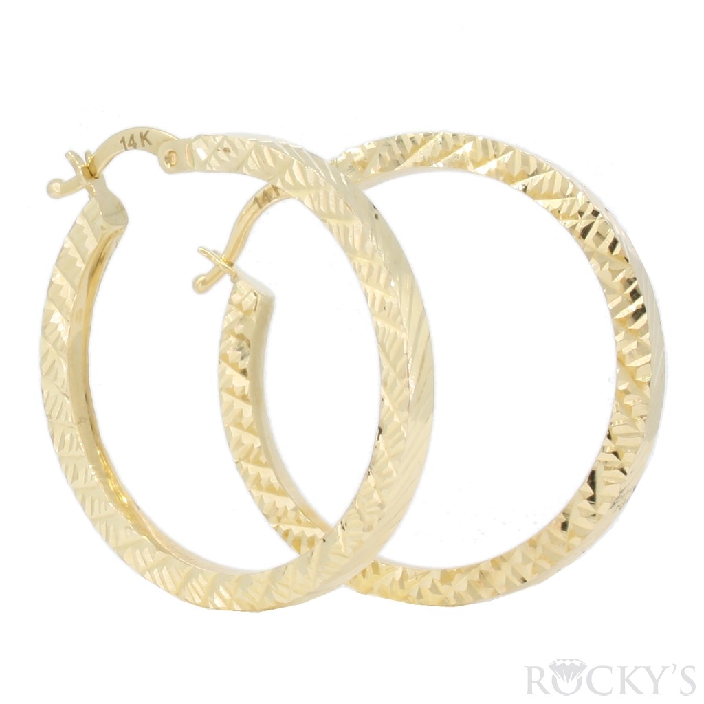 14k Yellow gold hoops