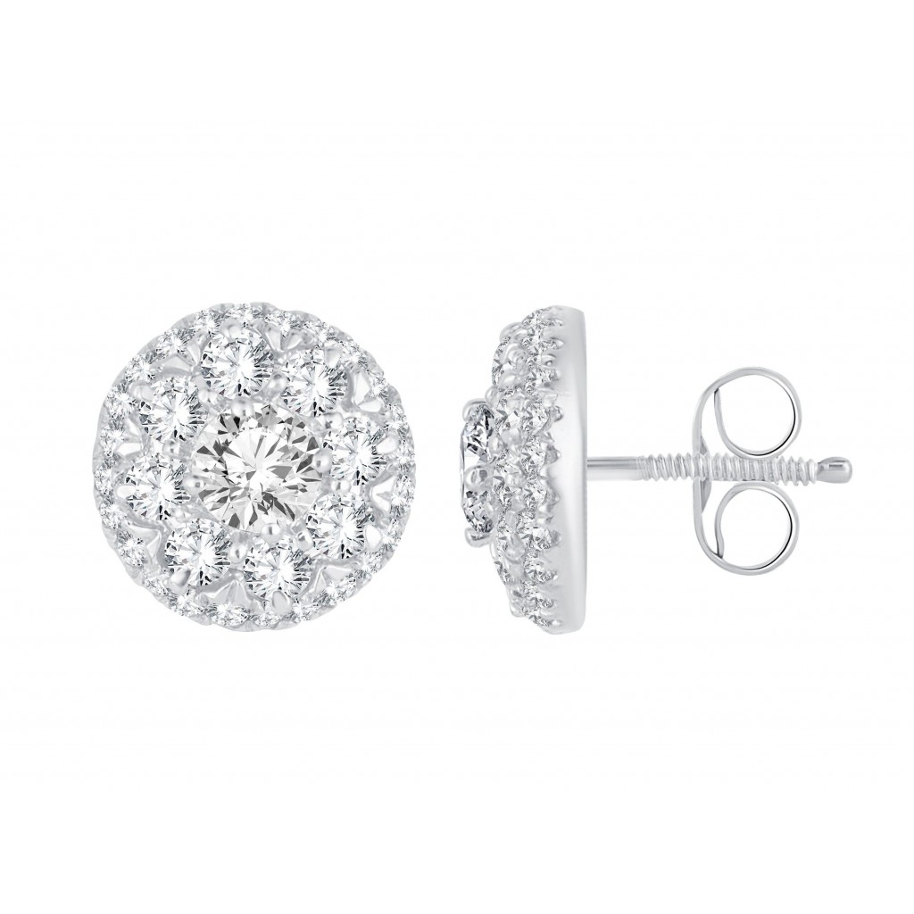 14k White gold diamond earrings 0.75ct