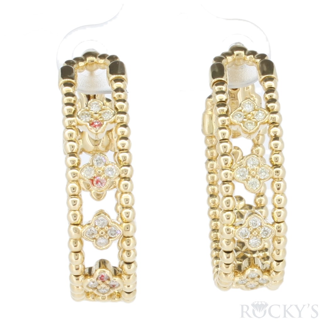 Beautiful Yellow Gold Diamond Earrings