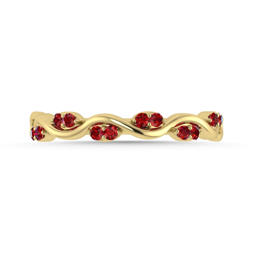 Yellow Gold With Ruby Stackable Band