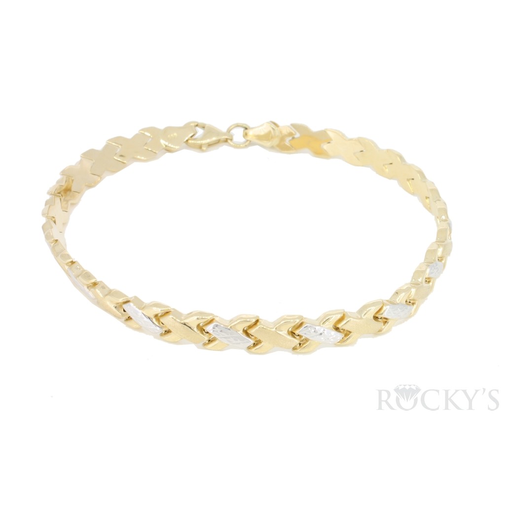 Two Tone Gold Bracelet For Ladies