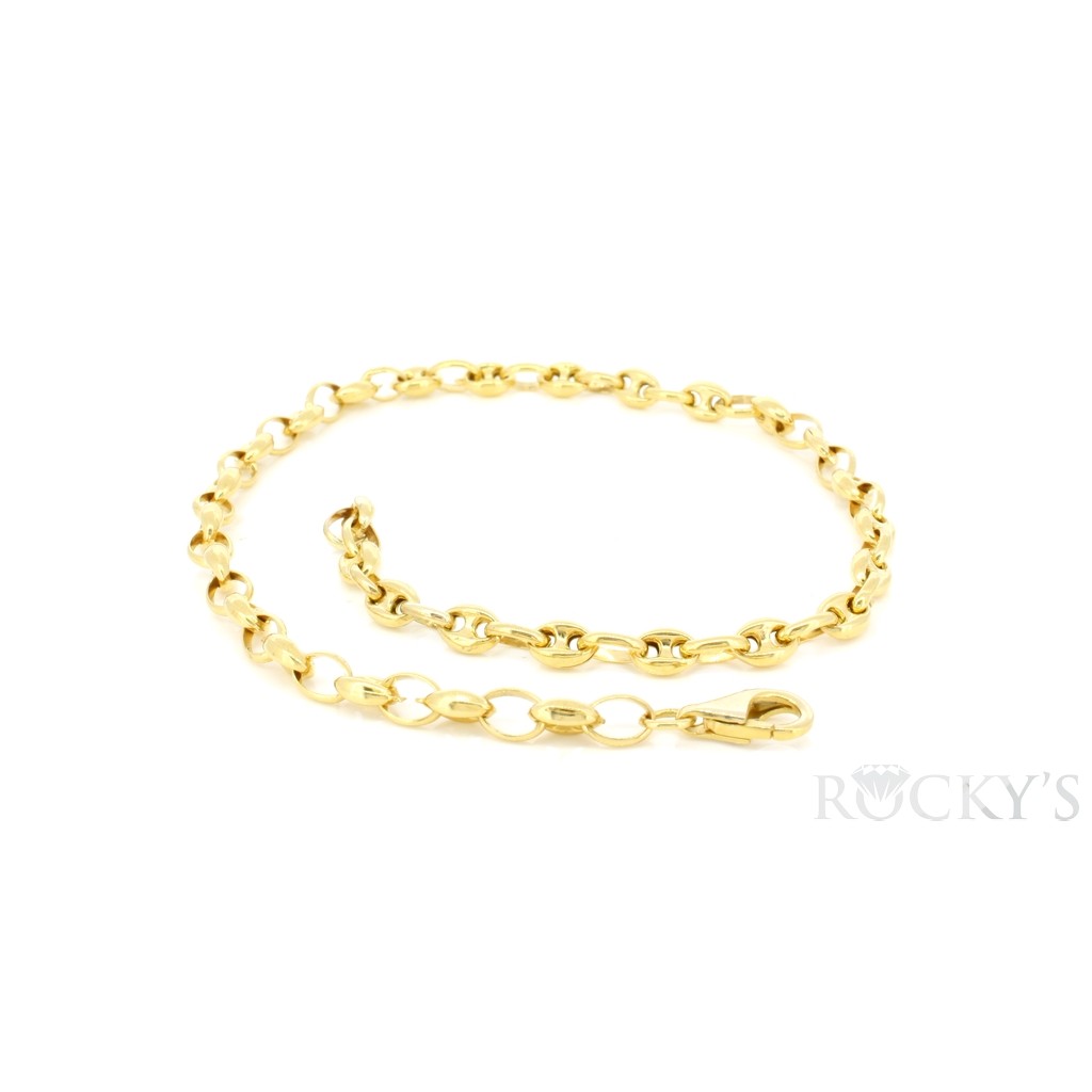 Yellow Gold Puff Gucci Anklet