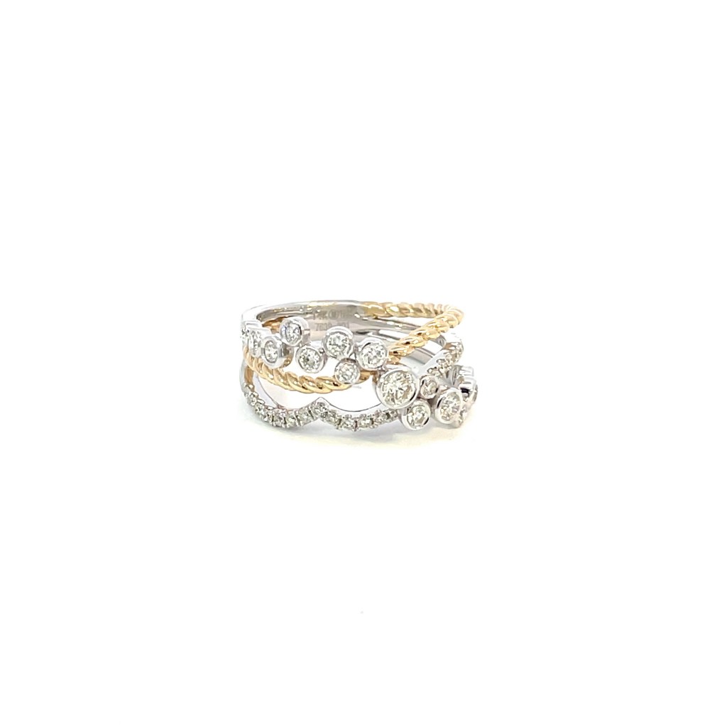 Two Tone Gold Diamond Ring