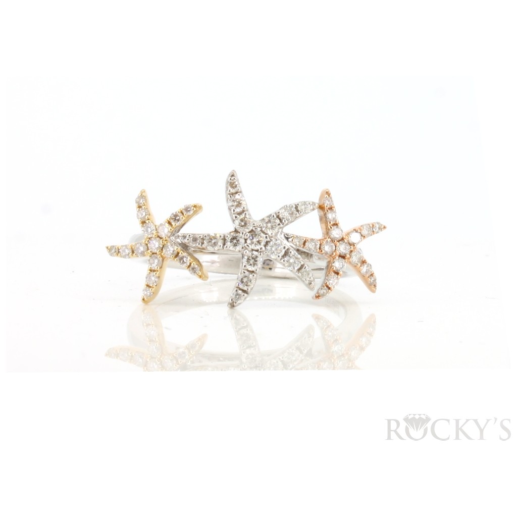 Three Tone Diamond Ring