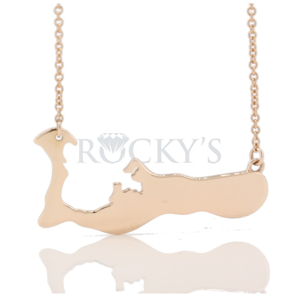 Large - 14k Rose Gold Grand Cayman Island Necklace