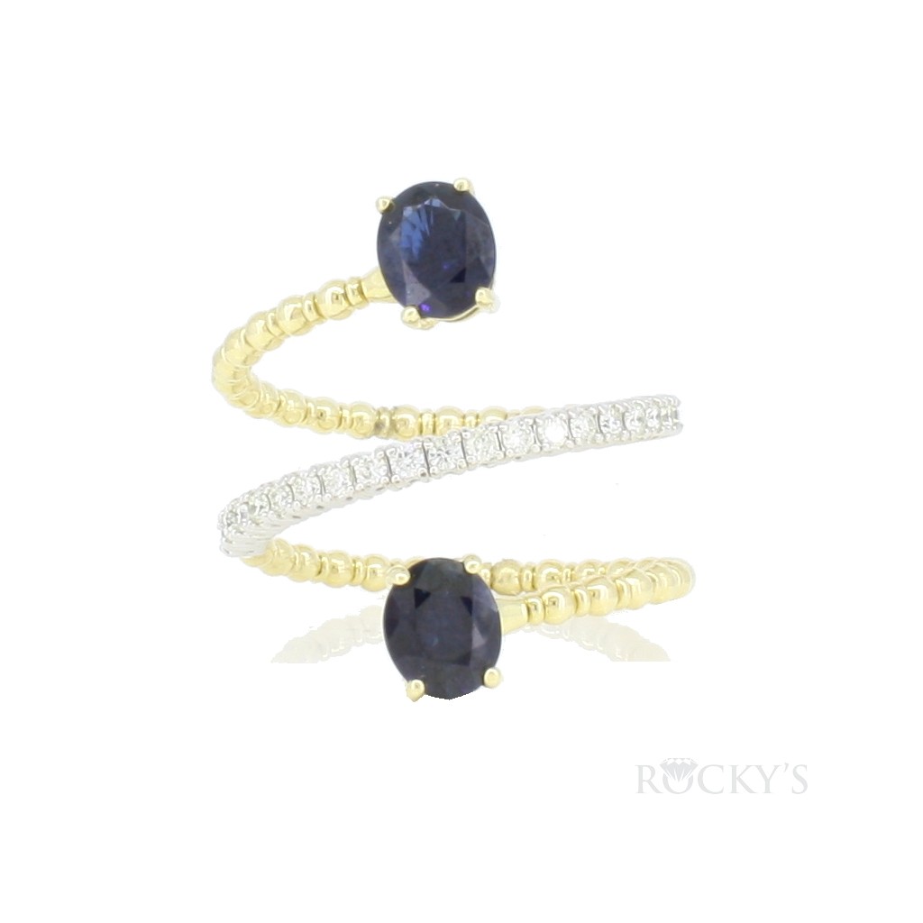 14k Sapphire And Diamond Ring