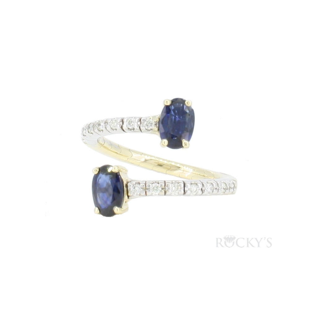 Two Tone 14k Sapphire Ring