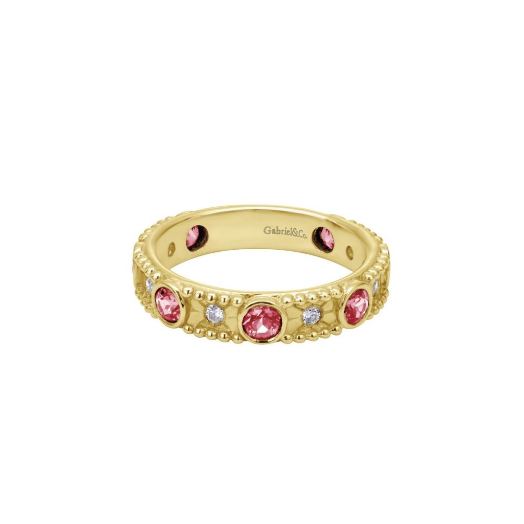 Yellow Gold Ruby Stackable Ring