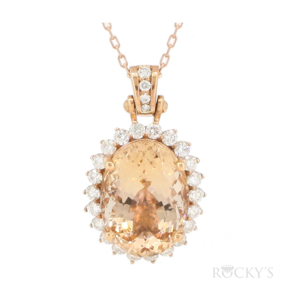 Morganite Pendant With Diamonds
