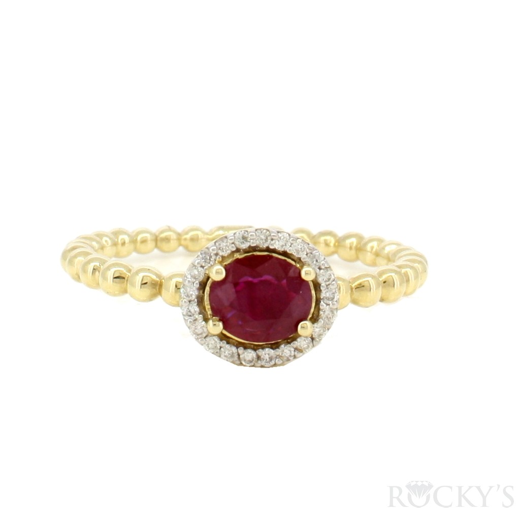Ruby ring with diamonds
