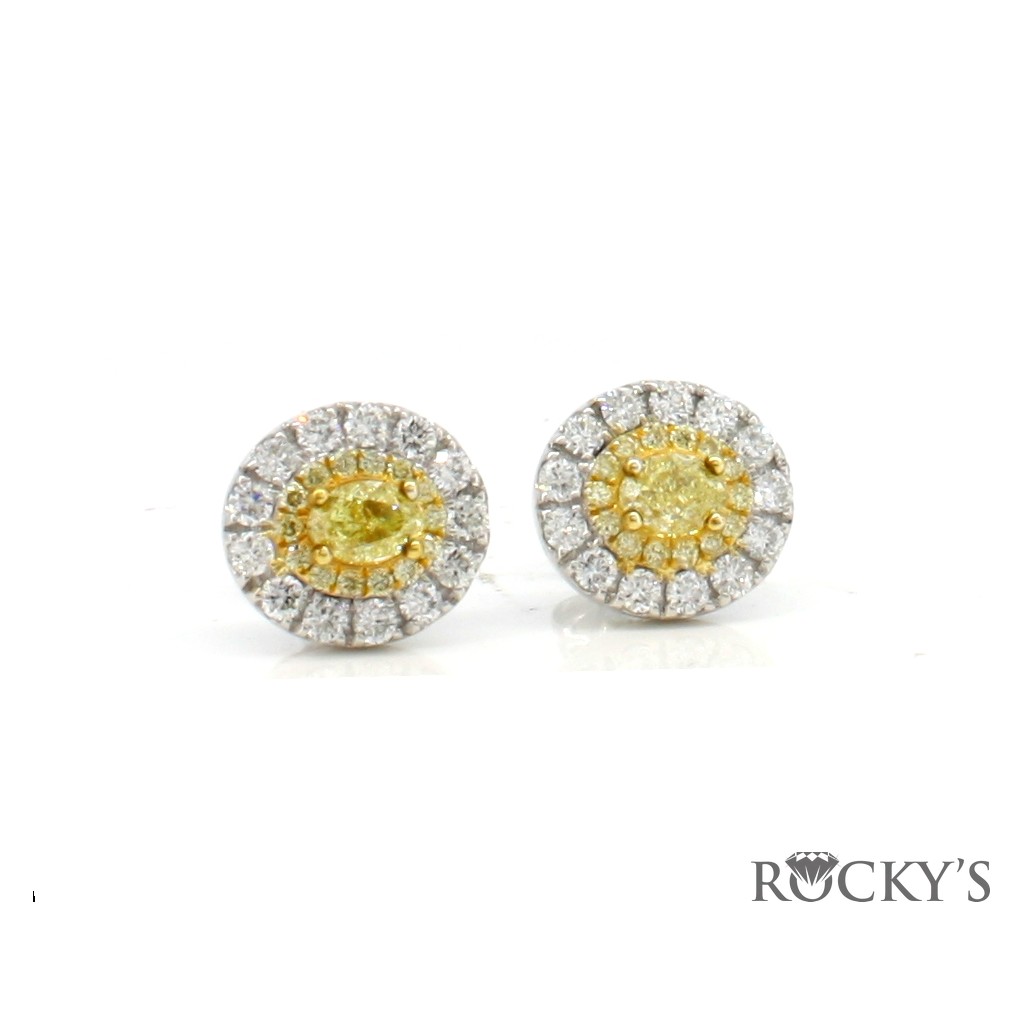 Yellow diamond studs