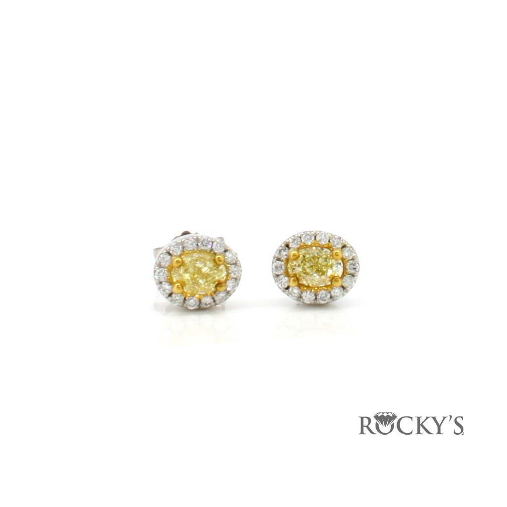 Yellow diamond small earrings