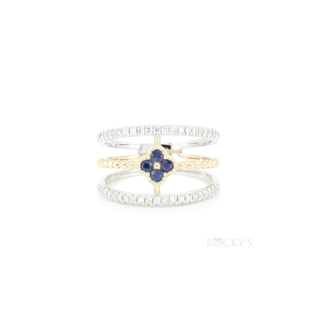 Sapphire Ring with Diamonds