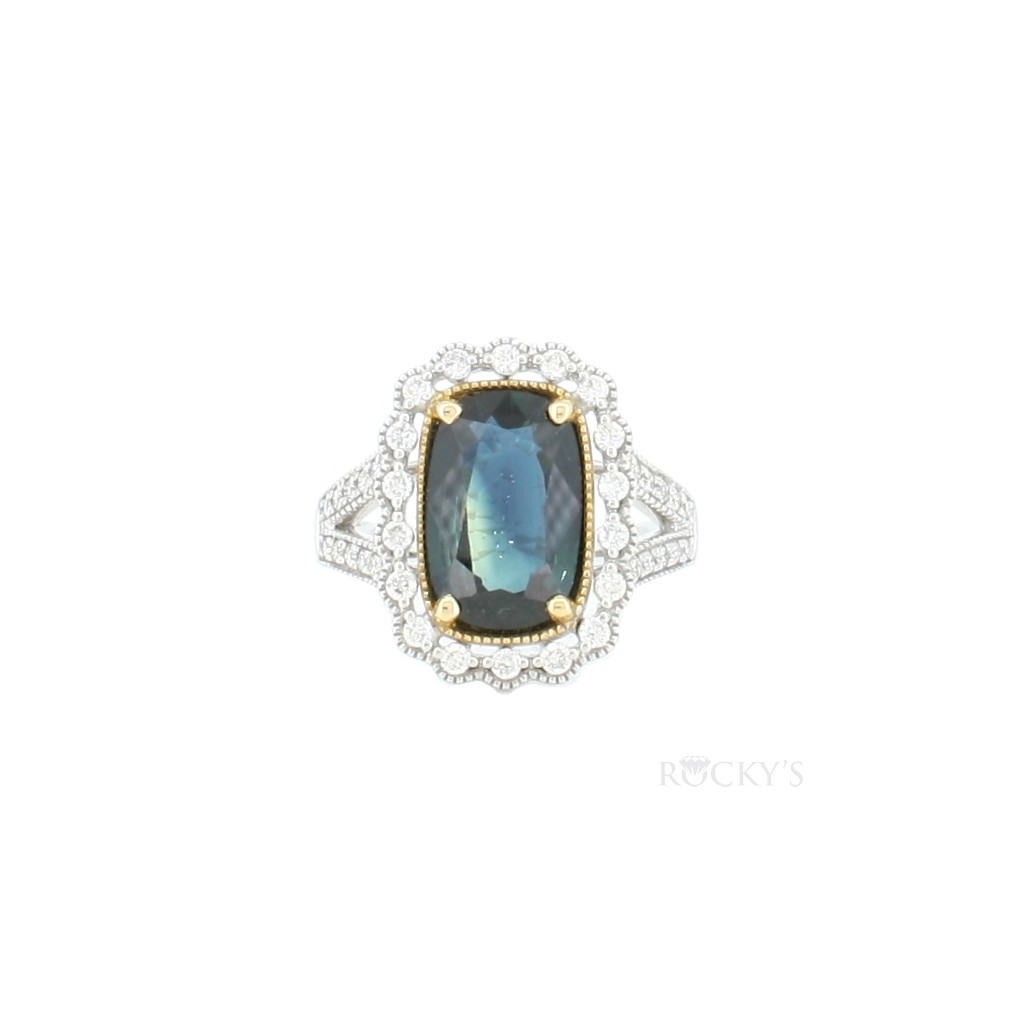 Sapphire Ring with Diamonds
